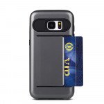 Wholesale Samsung Galaxy S7 Edge Card Slots Hybrid Case (Black)